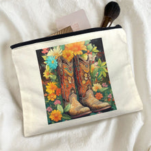 Load image into Gallery viewer, Floral Cowboy Boots Cosmetic Bag  Pack of 5 Made in America
