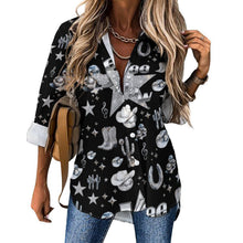 Load image into Gallery viewer, Baha Ranch Rhinestone Cowgirl Long Sleeve Blouse

