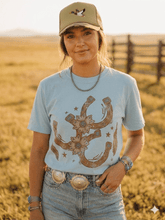 Load image into Gallery viewer, Floral Horseshoe Graphic Tee - Bay
