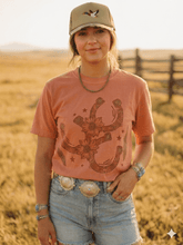 Load image into Gallery viewer, Floral Horseshoe Graphic Tee - Terracotta
