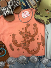 Load image into Gallery viewer, Floral Horseshoe Graphic Tee - Terracotta
