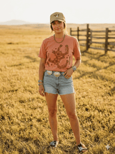 Load image into Gallery viewer, Floral Horseshoe Graphic Tee - Terracotta
