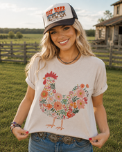 Load image into Gallery viewer, Floral Rooster Graphic Tee
