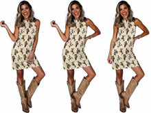 Load image into Gallery viewer, Baha Ranch Vintage Cowgirl Sleeveless Mini Dress
