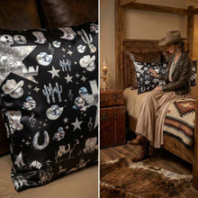 Load image into Gallery viewer, Baha Ranch Rhinestone Cowgirl Satin Pillow Case
