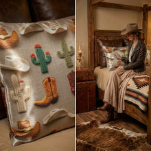 Load image into Gallery viewer, Baha Ranch Western Cactus Satin Pillow Case Made in America

