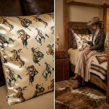 Load image into Gallery viewer, Baha Ranch Vintage Cowgirl Satin Pillow Case Made in America
