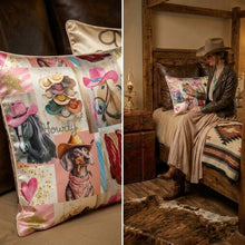 Load image into Gallery viewer, Baha Ranch Painted Cowgirl Satin Pillow Case Made in America
