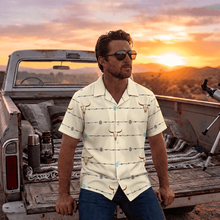 Load image into Gallery viewer, Baha Ranch Barbwire Aztec Hawaiian Shirt Made in America
