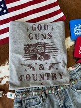 Load image into Gallery viewer, God, Guns and Country Trump Graphic Tee
