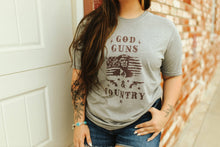 Load image into Gallery viewer, God, Guns and Country Trump Graphic Tee
