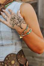 Load image into Gallery viewer, Gold Desert Turquoise Beaded Bracelet
