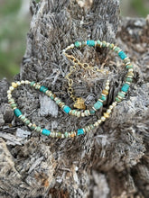 Load image into Gallery viewer, Gold Desert Turquoise Beaded Necklace
