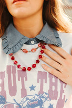 Load image into Gallery viewer, Gold Wild Rose Agate Beaded Necklace
