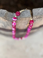 Load image into Gallery viewer, Gold Wild Rose Agate Beaded Necklace
