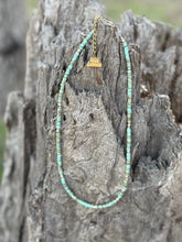 Load image into Gallery viewer, Golden Turquoise Trail Heishi Beaded Necklace
