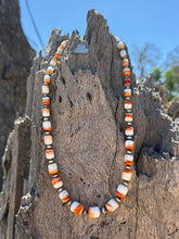 Load image into Gallery viewer, Graduated Spiny Oyster Barrel Beaded Necklace

