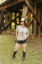 Load image into Gallery viewer, Homegrown Cowgirl Raw V-neck Graphic Tee
