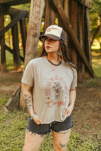 Load image into Gallery viewer, Homegrown Cowgirl Raw V-neck Graphic Tee
