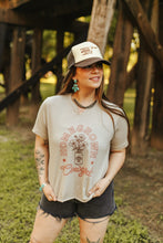 Load image into Gallery viewer, Homegrown Cowgirl Raw V-neck Graphic Tee
