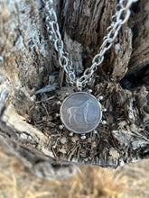Load image into Gallery viewer, Silver Horse Coin Double Chain Necklace
