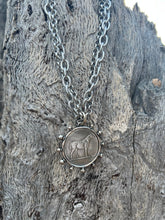 Load image into Gallery viewer, Silver Horse Coin Double Chain Necklace
