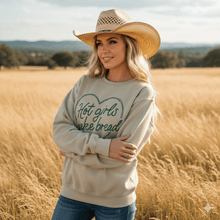 Load image into Gallery viewer, Hot Girls Make Bread Graphic Sweatshirt
