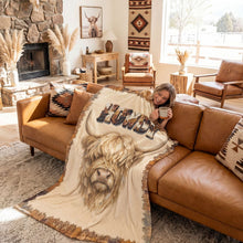 Load image into Gallery viewer, Baha Ranch Howdy Highland Throw Blanket 60" x 80" Made in America
