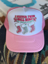 Load image into Gallery viewer, I Prefer Them Well Hung Sequin Patch Trucker Hat
