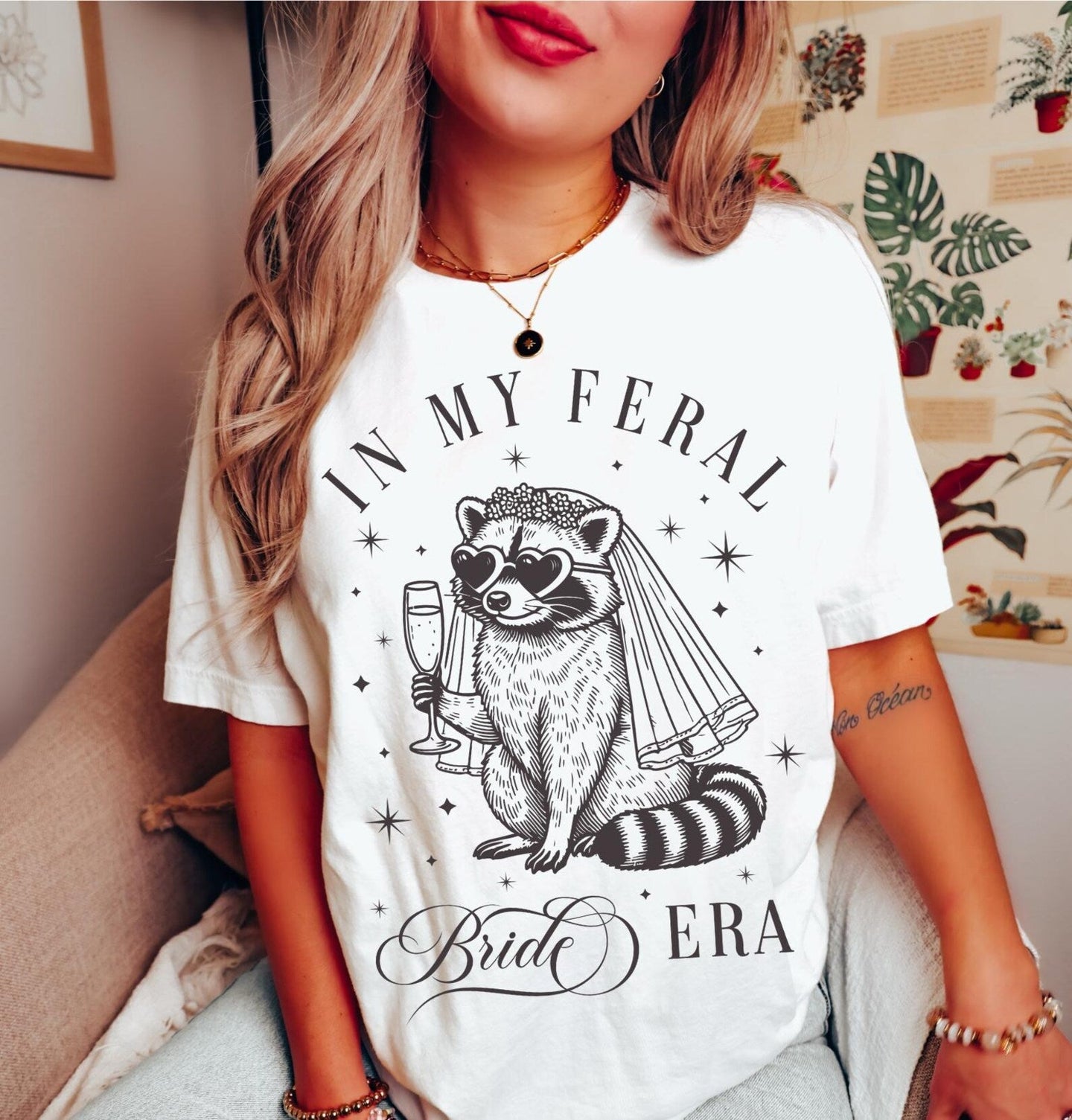 In my feral bride era raccoon tee or sweatshirt