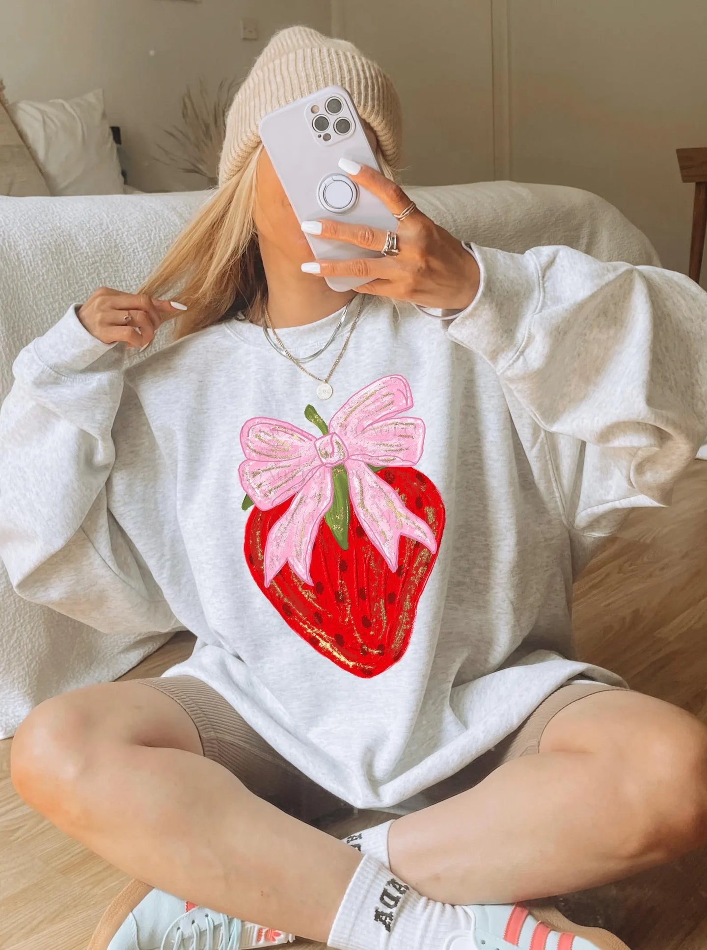 Strawberry Coquette Watercolor, Brushstroke, Oil Paint tee or sweatshirt