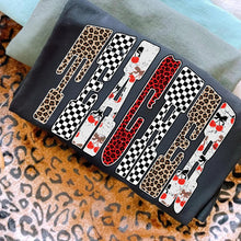 Load image into Gallery viewer, Teacher cherry checker leopard design tee or sweatshirt
