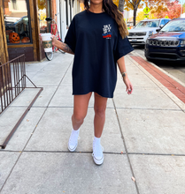 Load image into Gallery viewer, Try that in a small town retro design black tee (front + back print)
