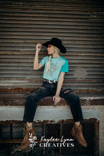 Load image into Gallery viewer, Bleached Distressed Highland Cow Crop Top Tee
