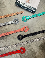 Load image into Gallery viewer, The Beverly Tooled Belt SILVER
