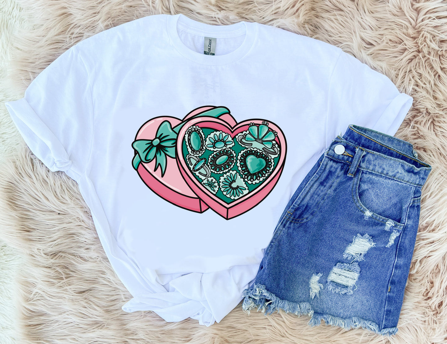 Box of Turquoise - Graphic Top