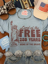 Load image into Gallery viewer, Land of the Free 250 Years Graphic Tee
