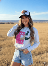 Load image into Gallery viewer, Let's Ho Girls Christmas Glitter Patch Sweatshirt
