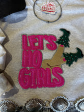 Load image into Gallery viewer, Let's Ho Girls Christmas Glitter Patch Sweatshirt
