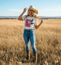 Load image into Gallery viewer, Let's Ho Girls Christmas Glitter Patch Tee

