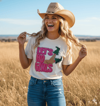 Load image into Gallery viewer, Let's Ho Girls Christmas Glitter Patch Tee
