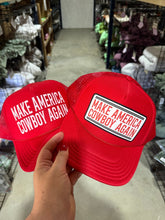 Load image into Gallery viewer, Make America Cowboy Again Banner Trucker Hat
