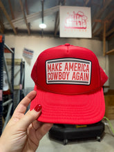 Load image into Gallery viewer, Make America Cowboy Again Banner Trucker Hat
