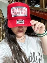 Load image into Gallery viewer, Make America Cowboy Again Banner Trucker Hat
