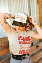 Load image into Gallery viewer, Make America Cowboy Again Camo Trucker Hat

