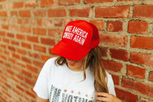 Load image into Gallery viewer, Make America Cowboy Again Red Trucker Hat
