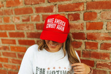 Load image into Gallery viewer, Make America Cowboy Again Red Trucker Hat
