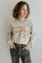 Load image into Gallery viewer, Make America Cowboy Again V-Neck Graphic Sweatshirt
