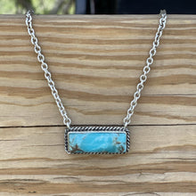 Load image into Gallery viewer, Marbled Turquoise Bar Necklace

