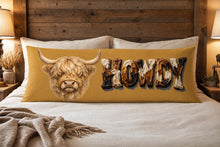 Load image into Gallery viewer, Baha Ranch Howdy Highland Western Body Pillow Made in America
